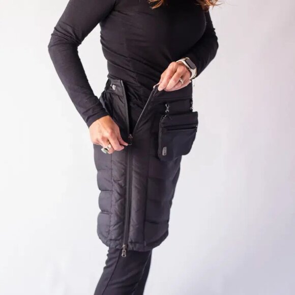 Heime-Made Minne Skirt Sport Reversible Gray Puffer Kilt Skiing Hiking XL NEW - Picture 9 of 12